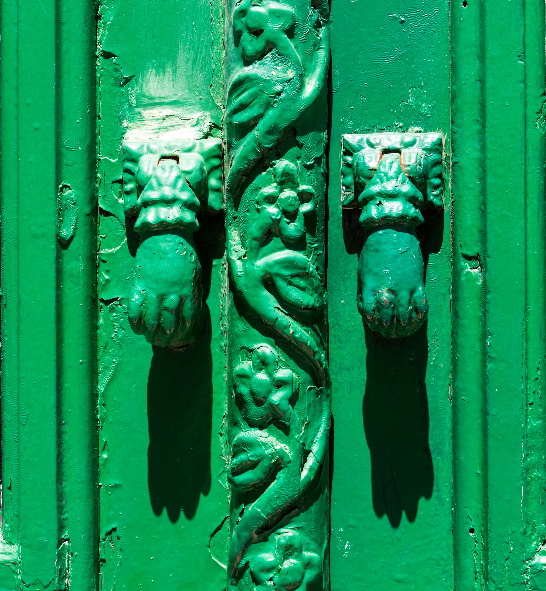 KNOCK, KNOCK ... Door furniture in FuzetaPlease see my Photographs of Portugal at: http://www.jamespdeans.co.uk/p116503744