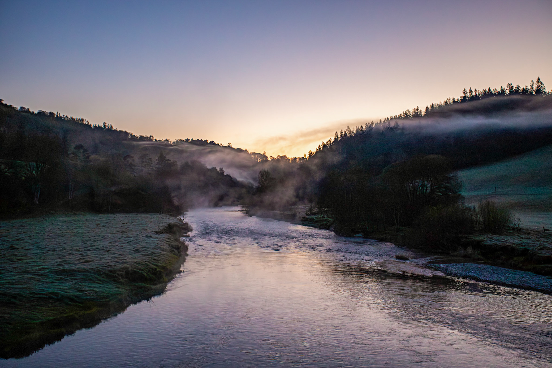 Mist over the river Tweed