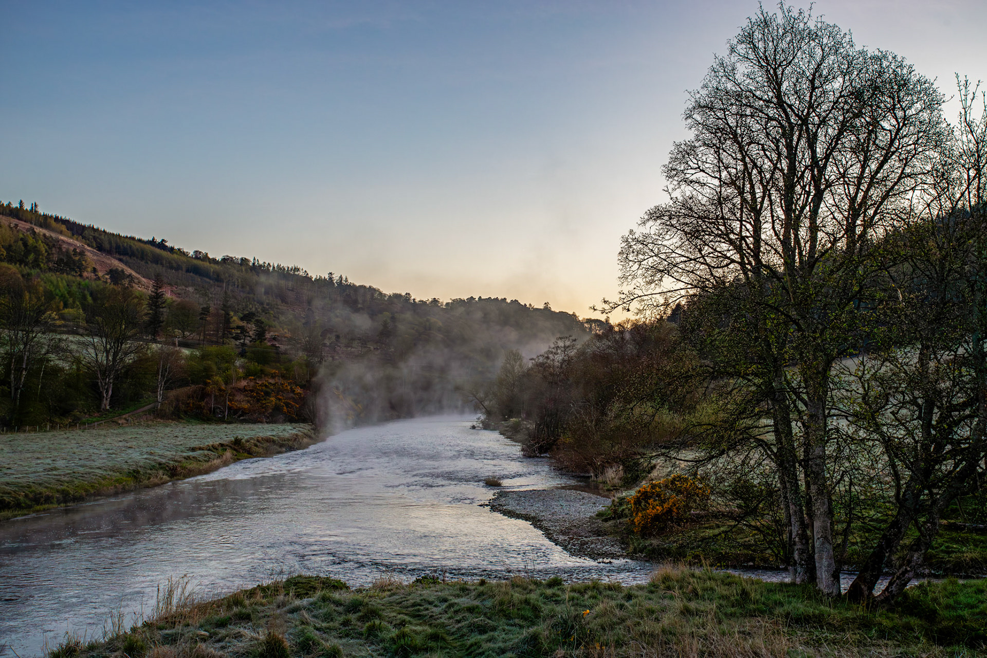 Mist over the river Tweed