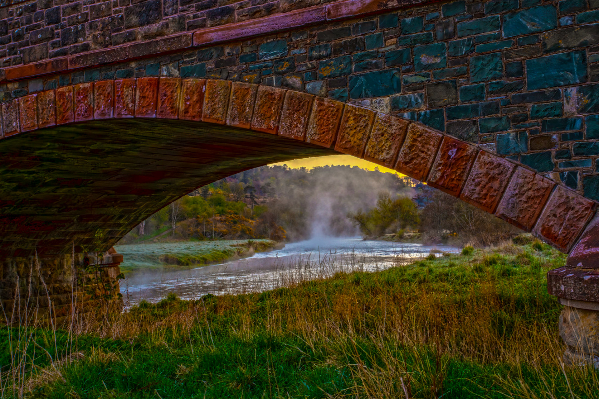 Mist over the river Tweed