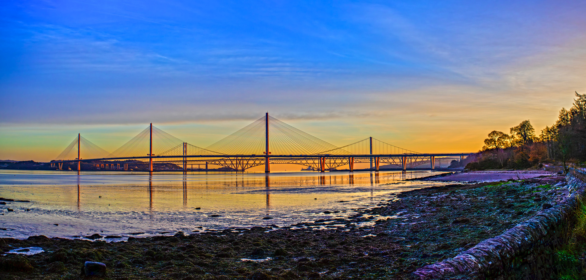 The Forth Bridges viewed from Hopetoun 04 December 2024
