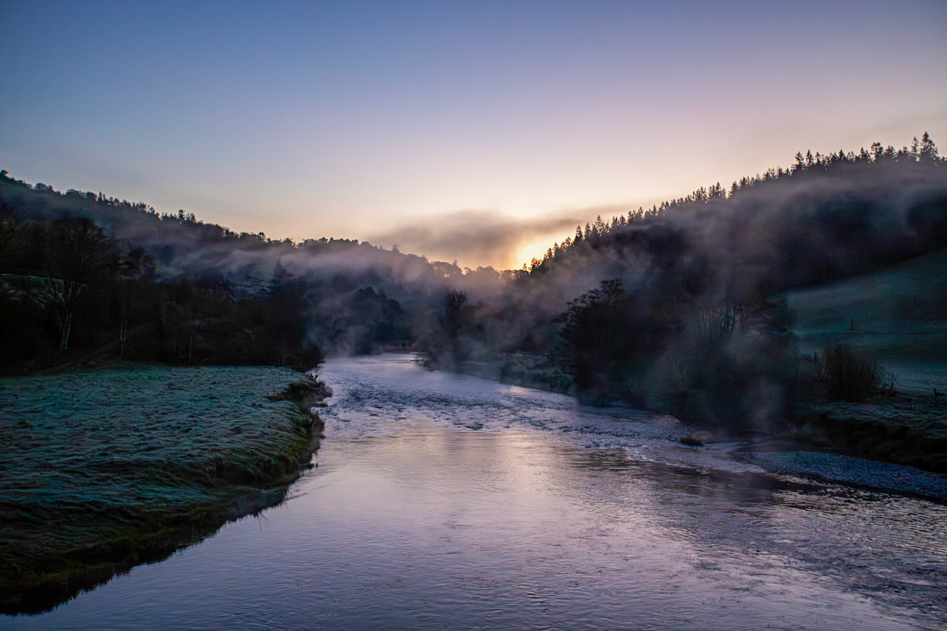 Mist over the river Tweed