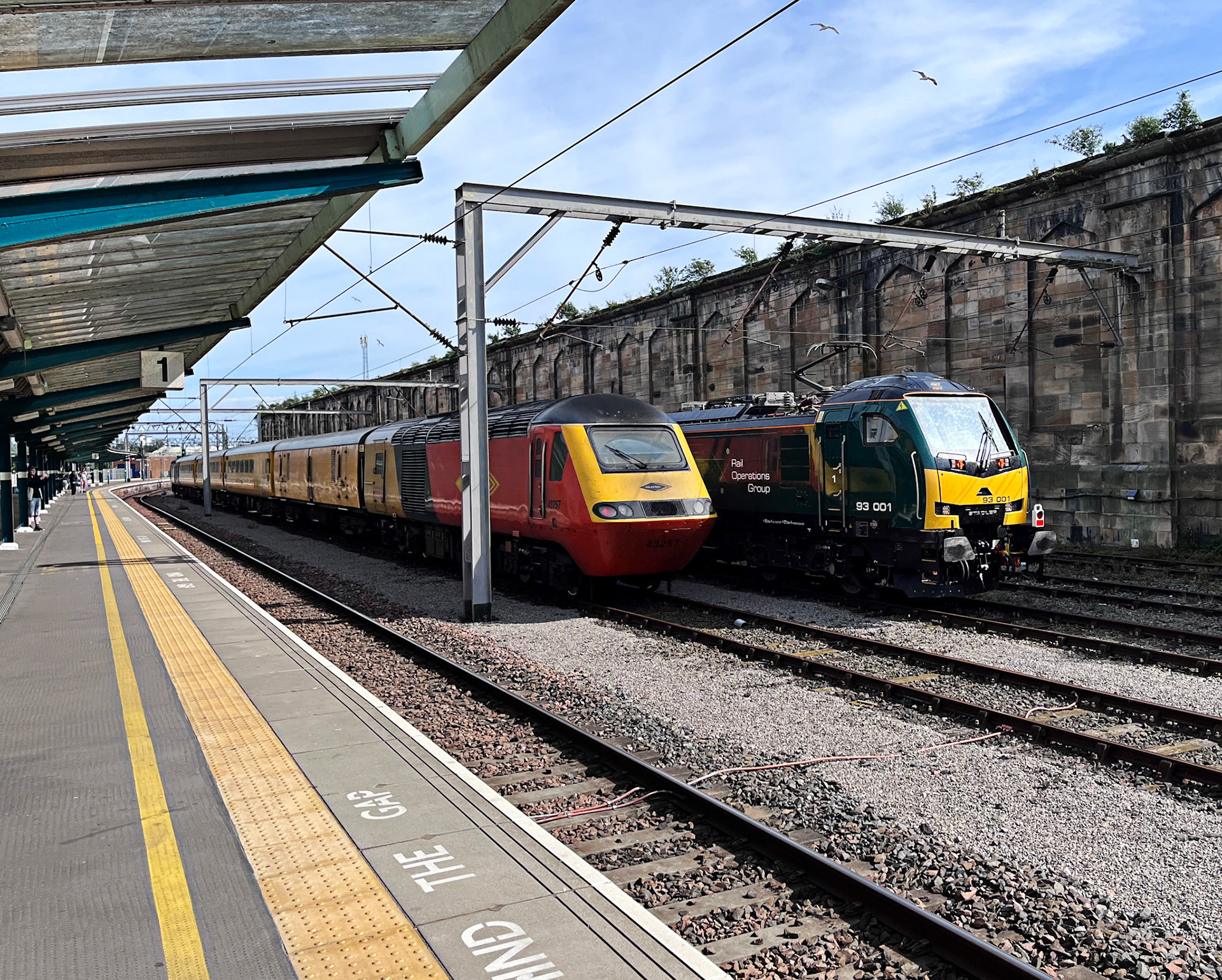 Trains in Carlisle Railway Station on 10 July 2025
