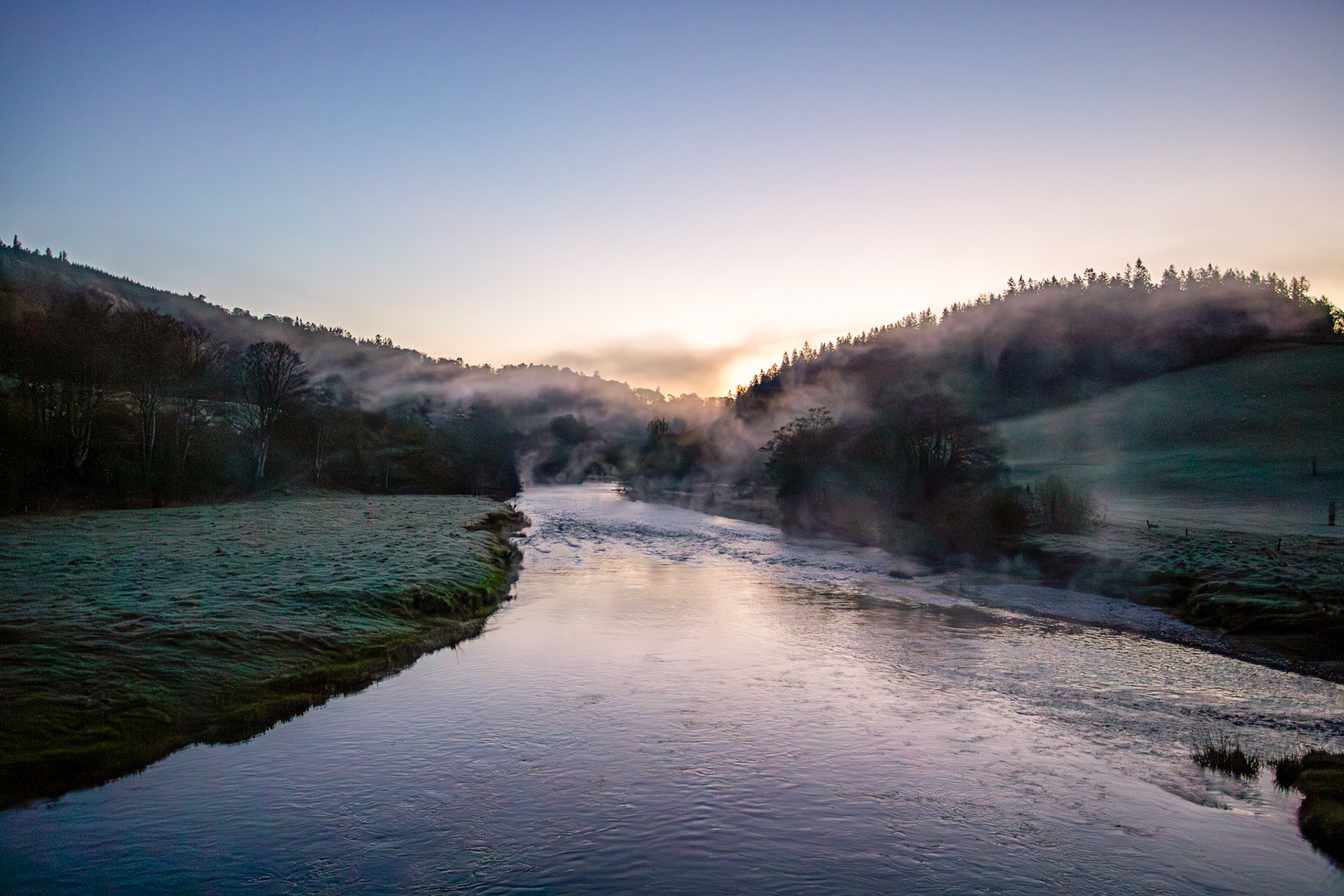 Mist over the river Tweed