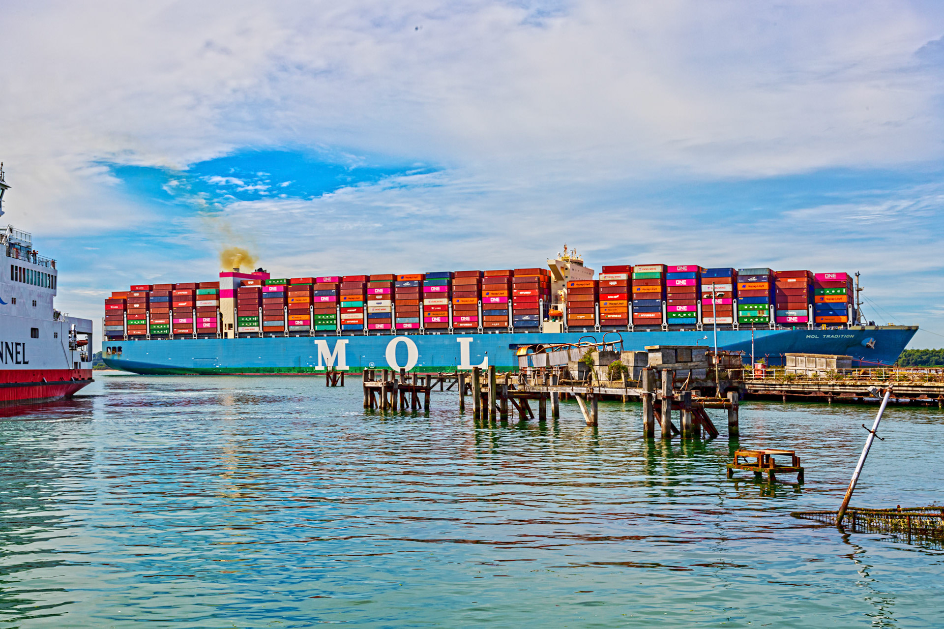 Large Container Ship on Southampton Water 12 July 2022