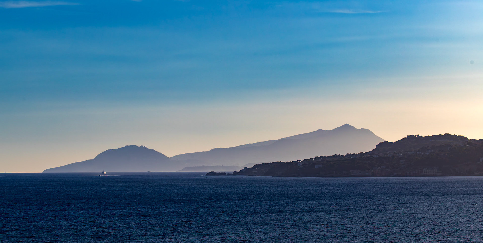 Sunset over Ischia - Sail from Naples 03 Sept 2025