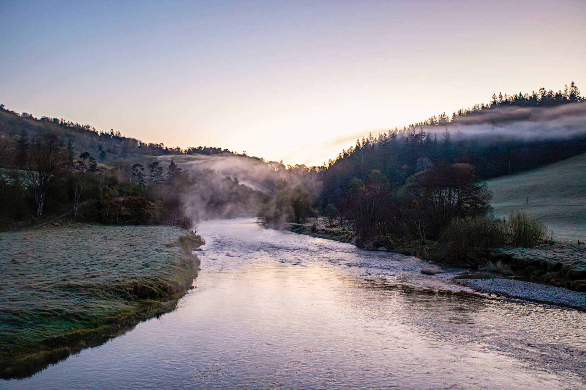 Mist over the river Tweed