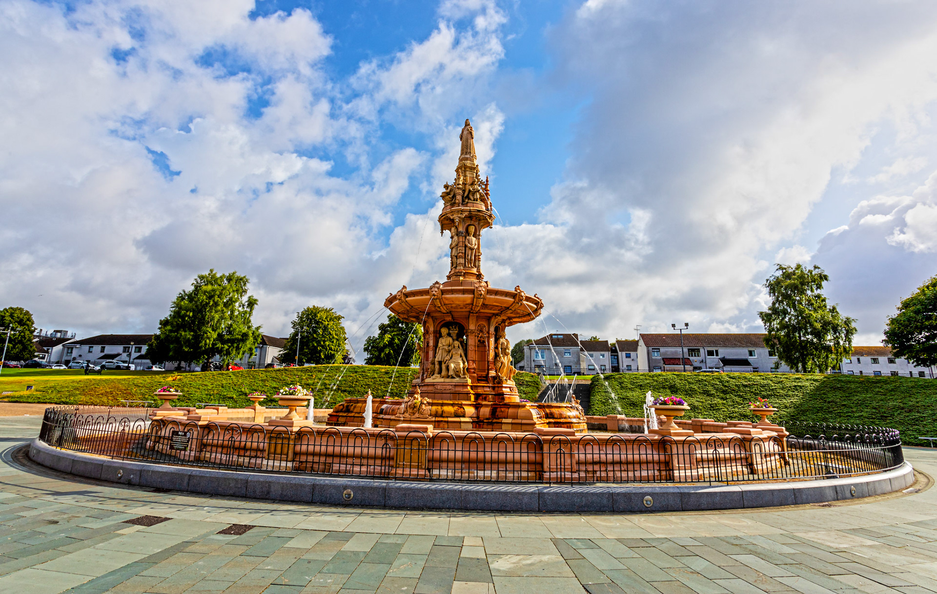 The Doulton Fountain outside the People's Palace Glasgow 03 August 2024