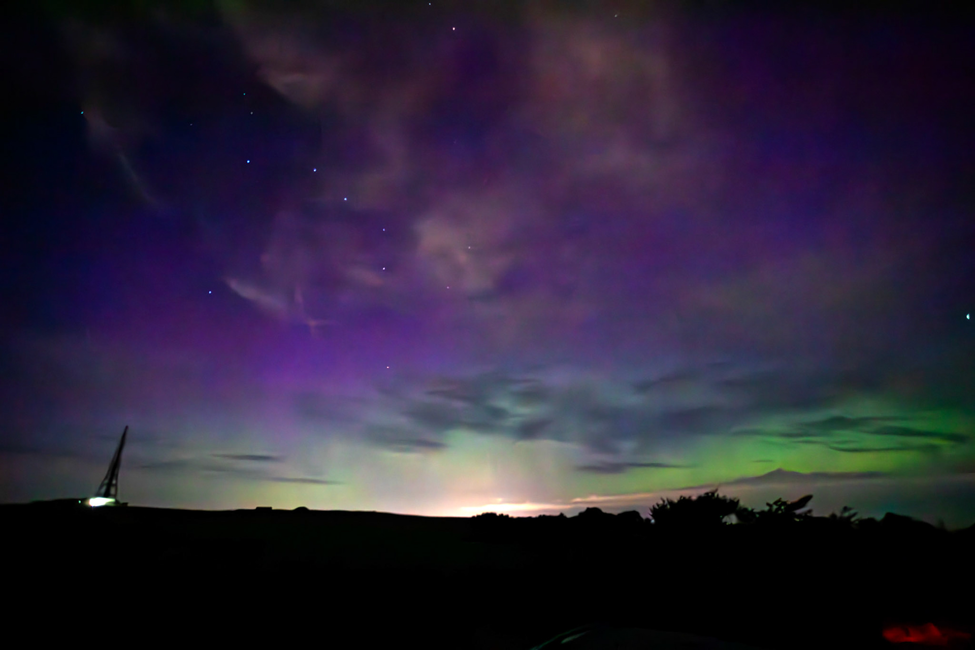 Aurora borealis (Northern Lights) from the Bathgate Hills 12 August 2024