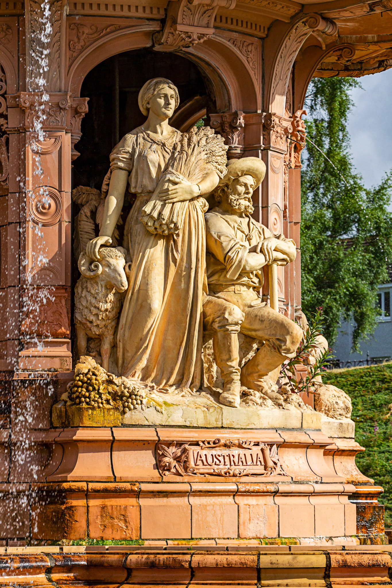 The Doulton Fountain outside the People's Palace Glasgow 03 August 2024