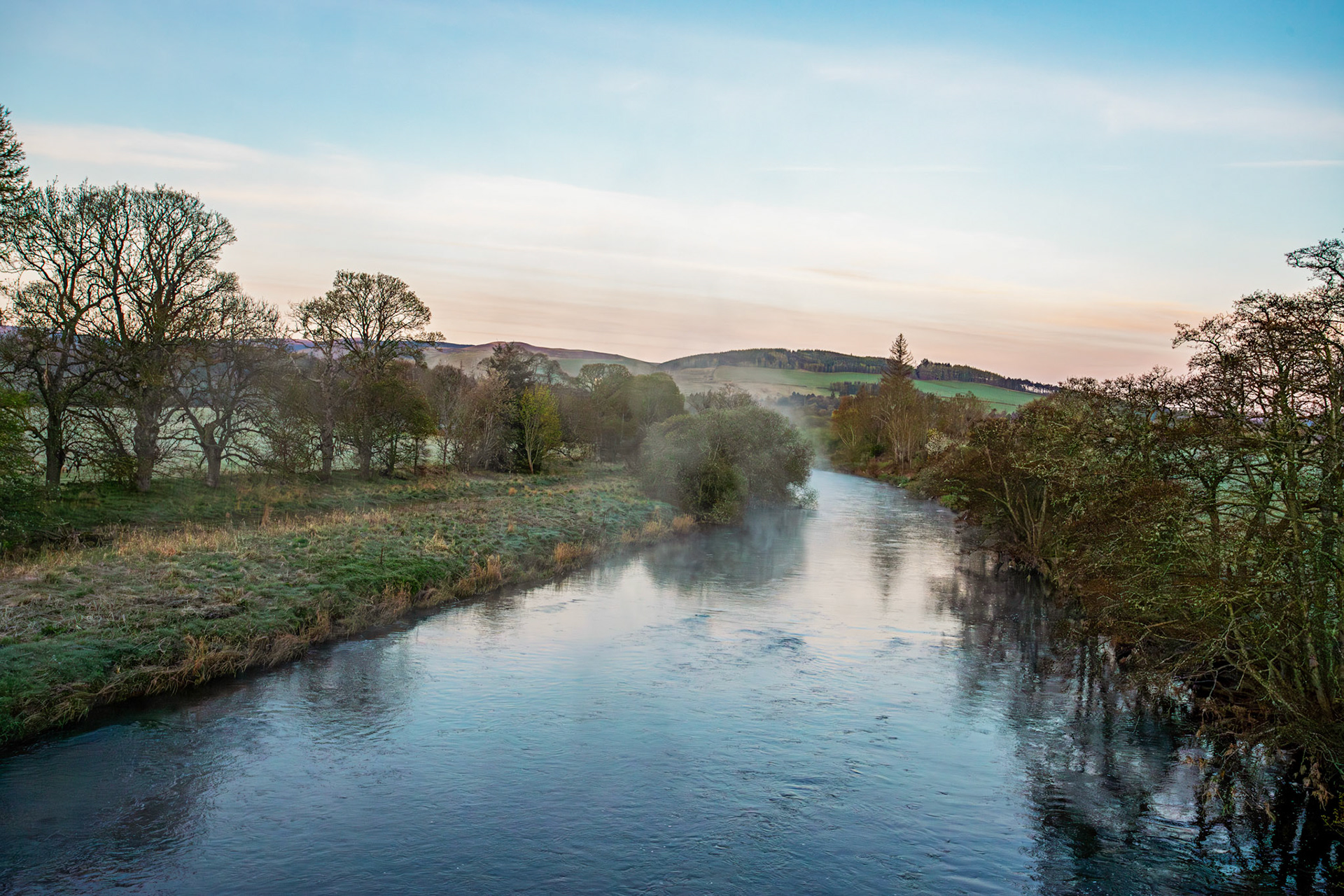 Mist over the river Tweed
