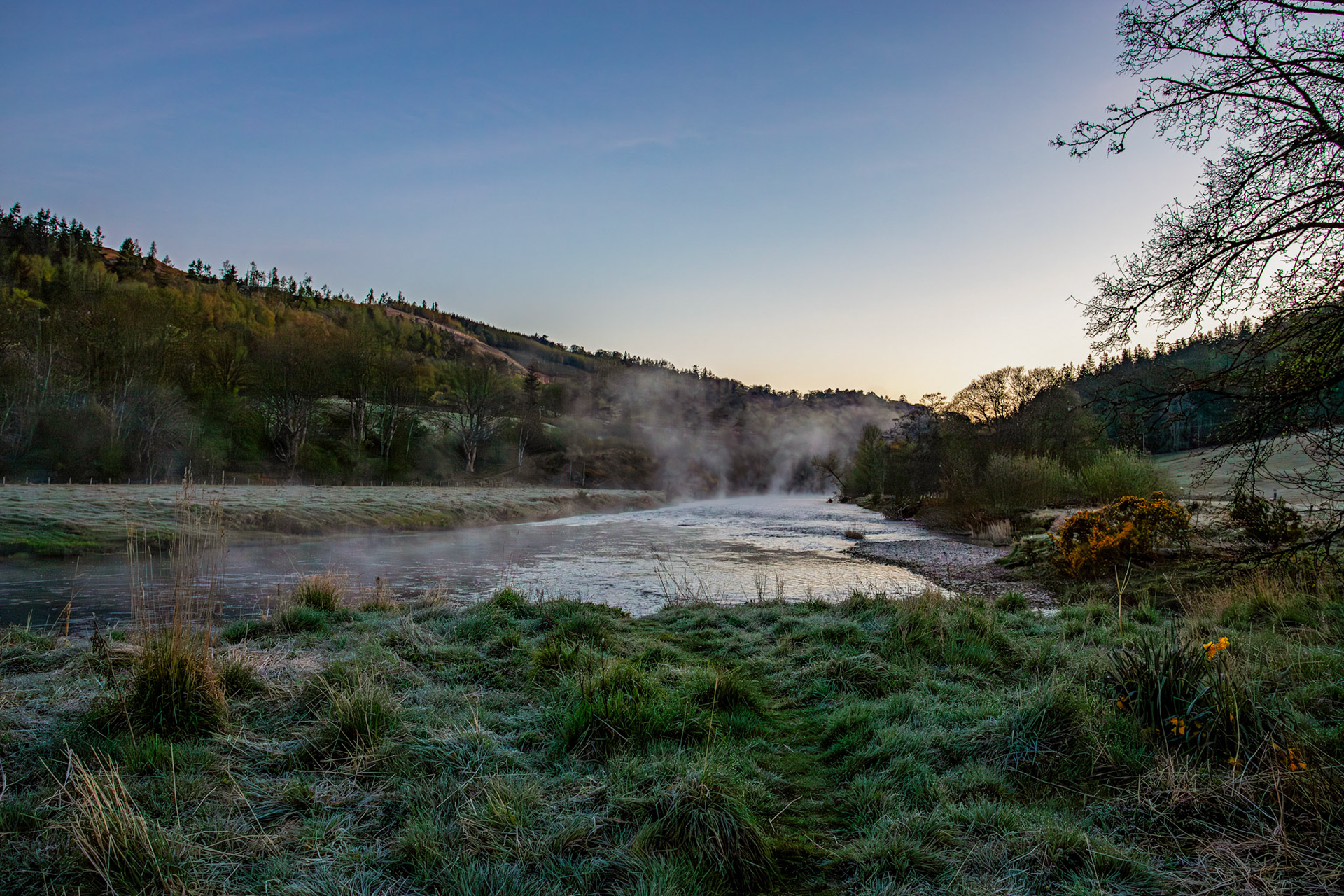 Mist over the river Tweed