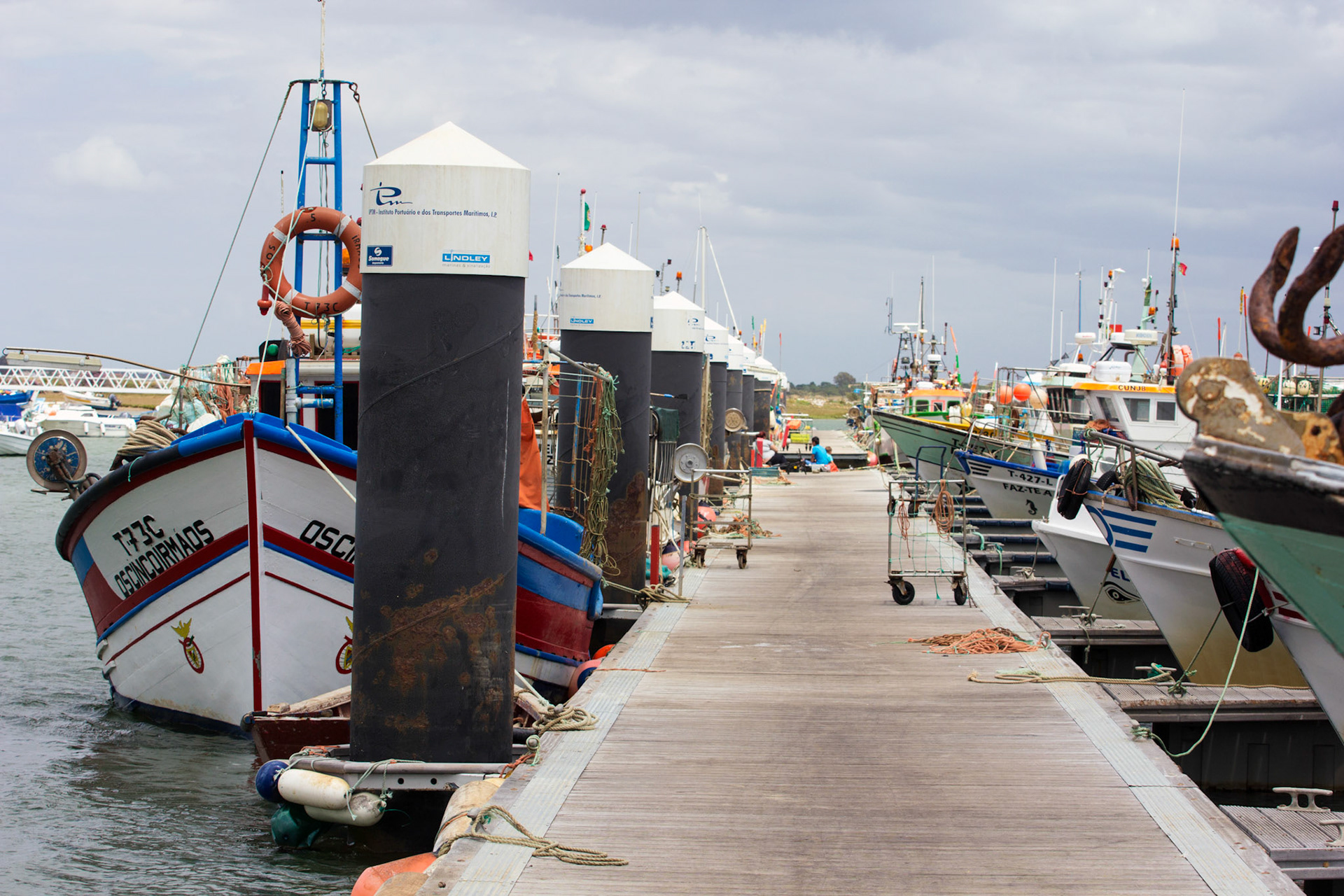 Fishing Boats at the pontoon in Santa Luzia