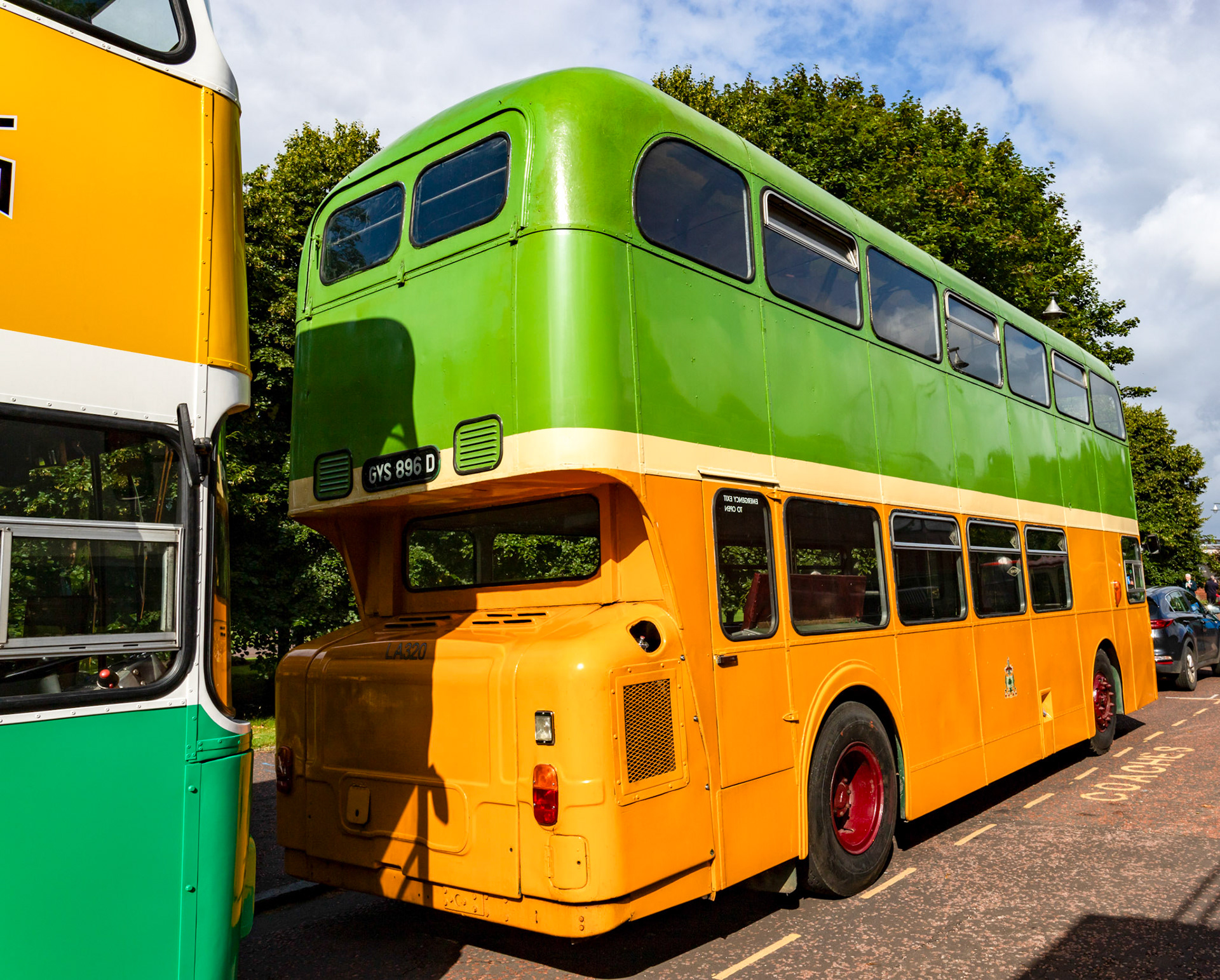 GYS896D Number: LA320 Leyland Atlantean 1973 - 100 years of Glasgow Corporation Motorbuses at the People's Palace Glasgow 03 August 2024