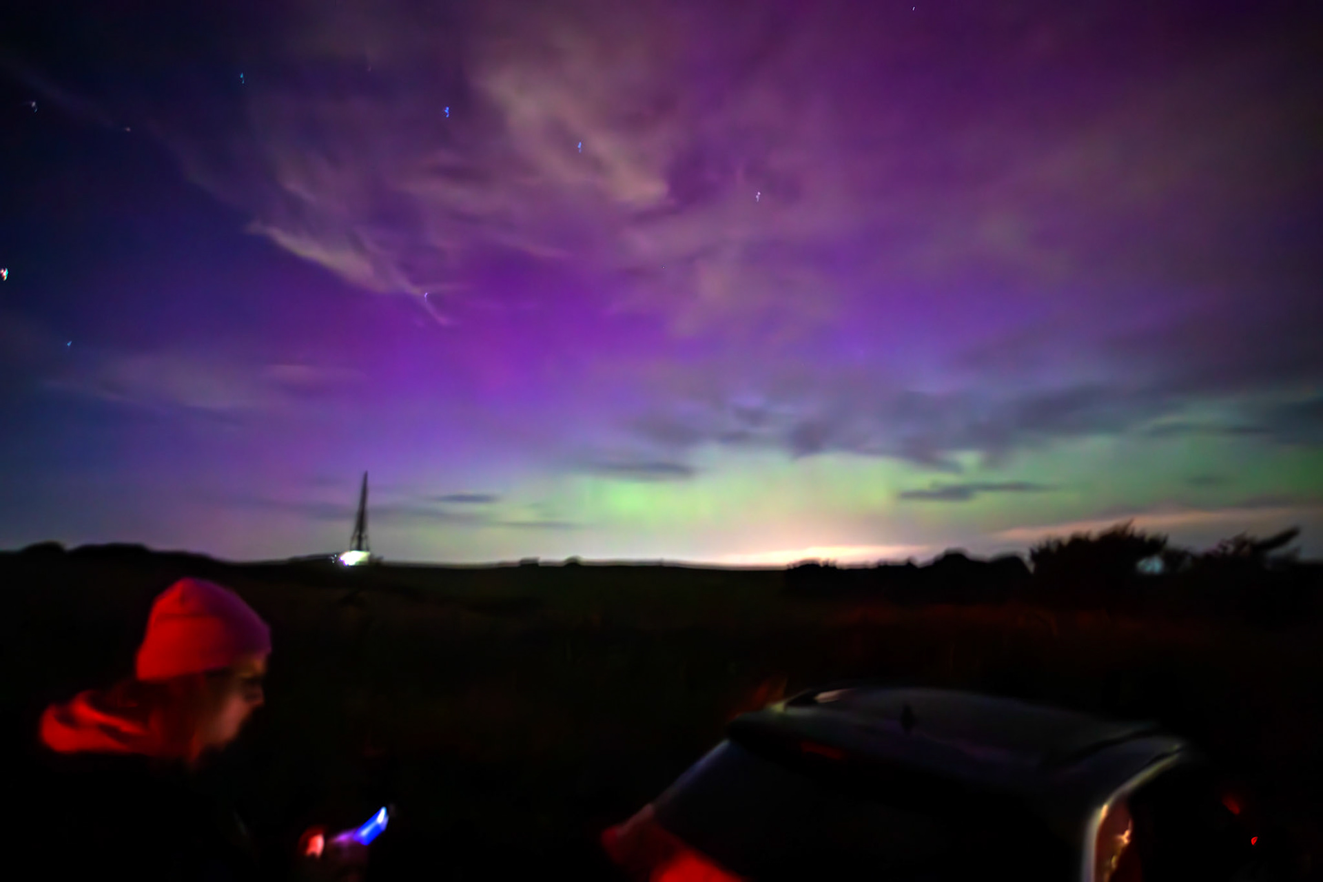 Aurora borealis (Northern Lights) from the Bathgate Hills 12 August 2024