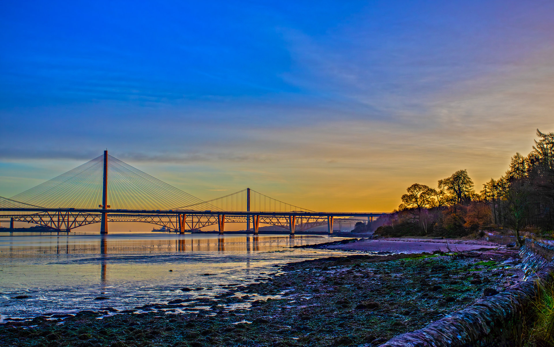 The Forth Bridges viewed from Hopetoun 04 December 2024