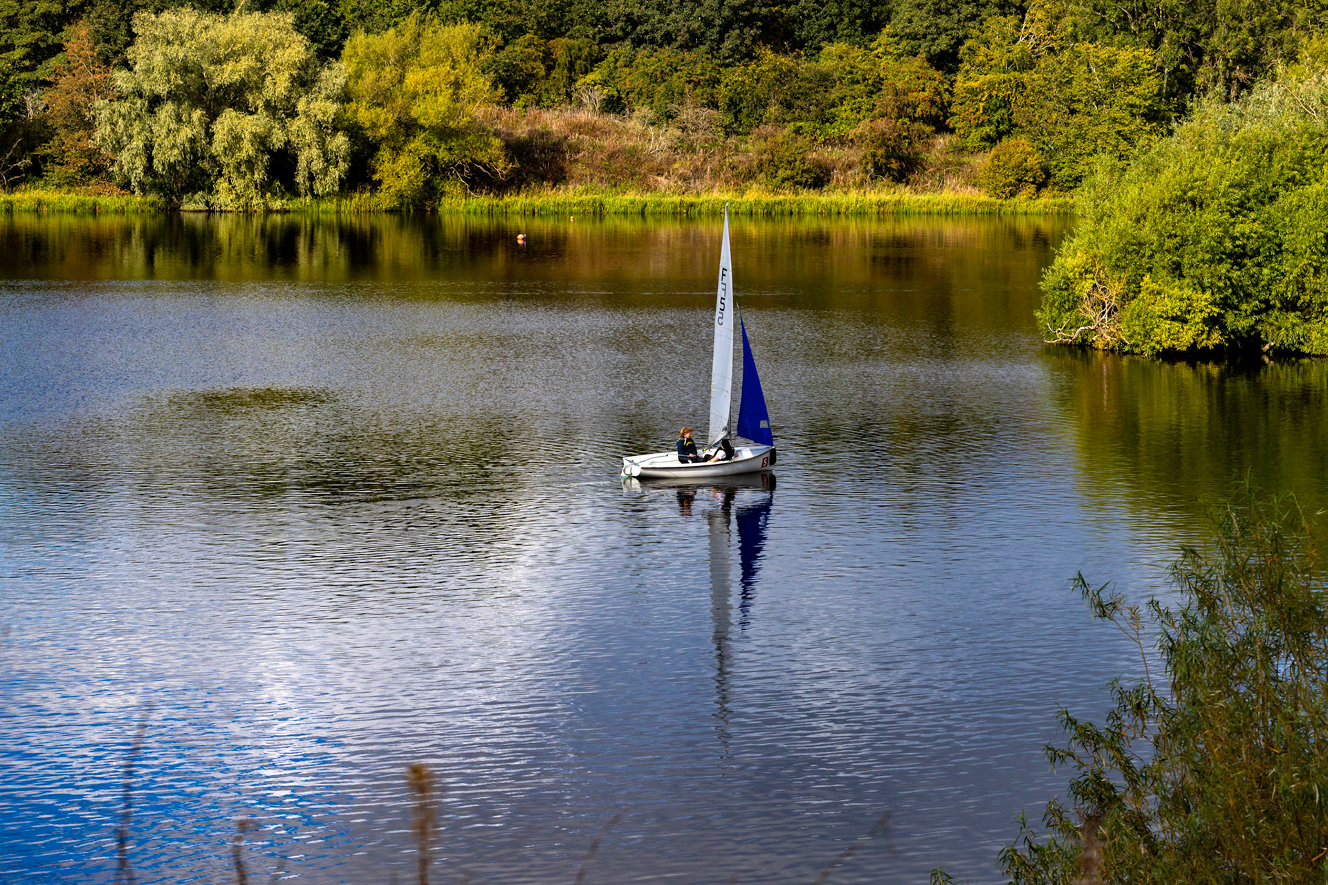 Sailing on Linlithgow Loch, with Reflections - 24 September 2022