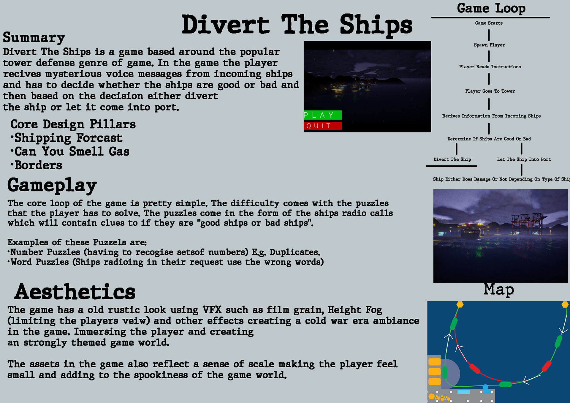 Game Design Document outlining the core game loop as well as aesthetics for the models.