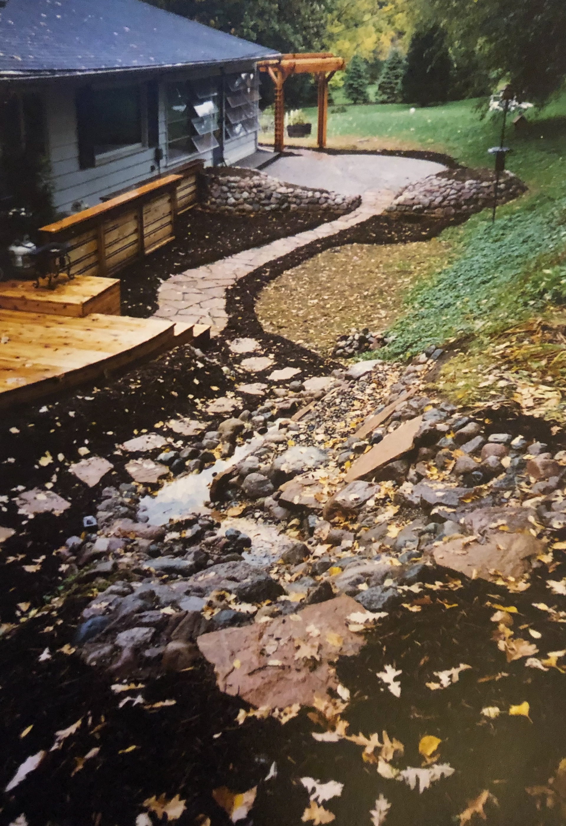 Our treatment of a very narrow backyard space.