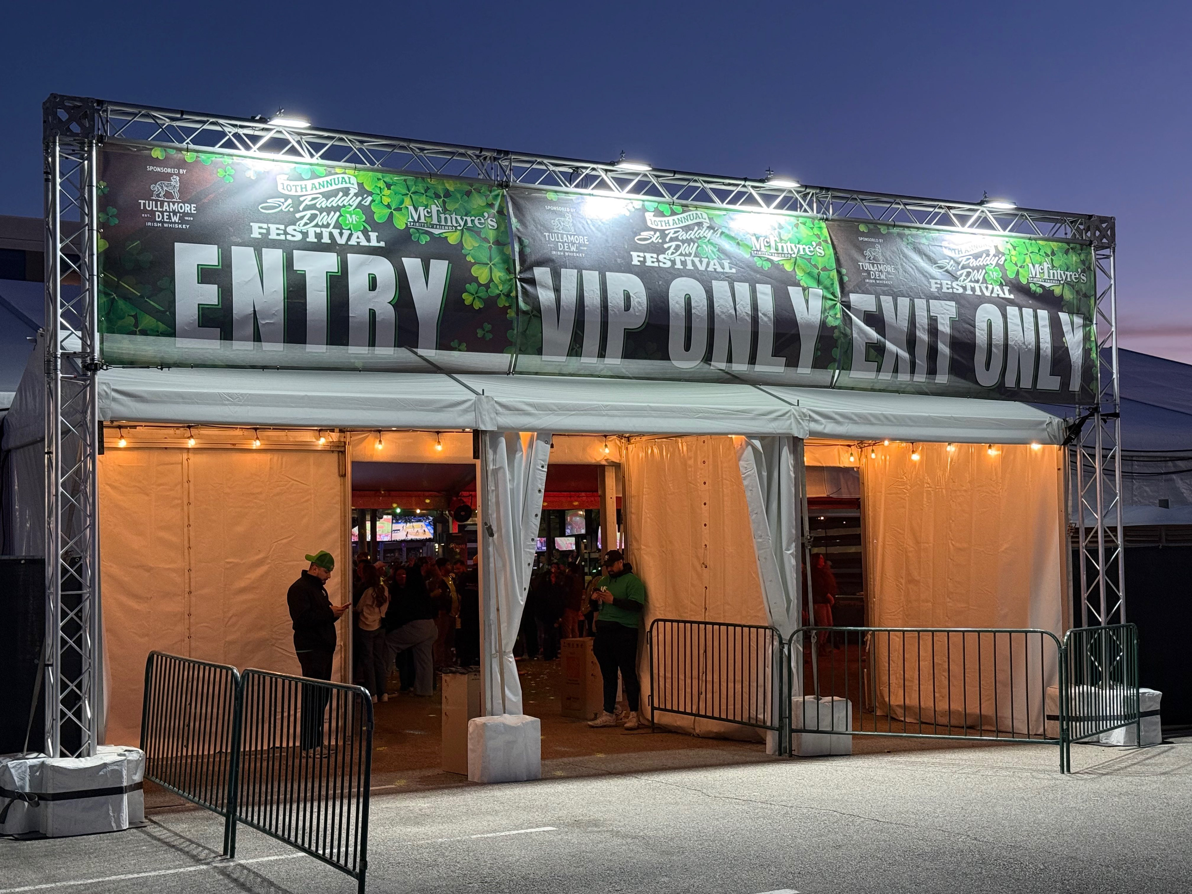 St. Patrick's Day Entrance Signage at McIntyre's USA 2026.
