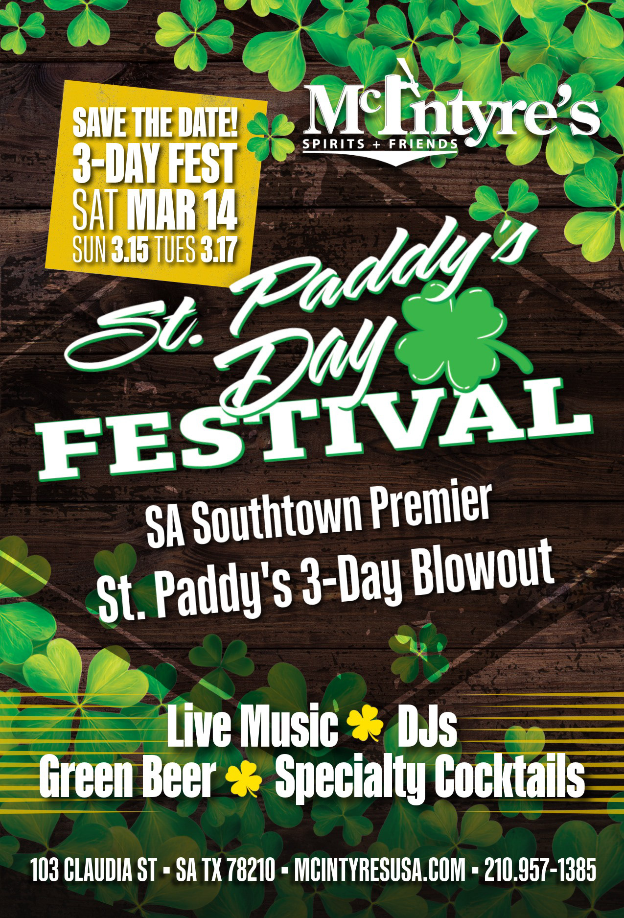 McIntyre's USA St. Paddy's Day Event 24x36" A-Frame Print Poster