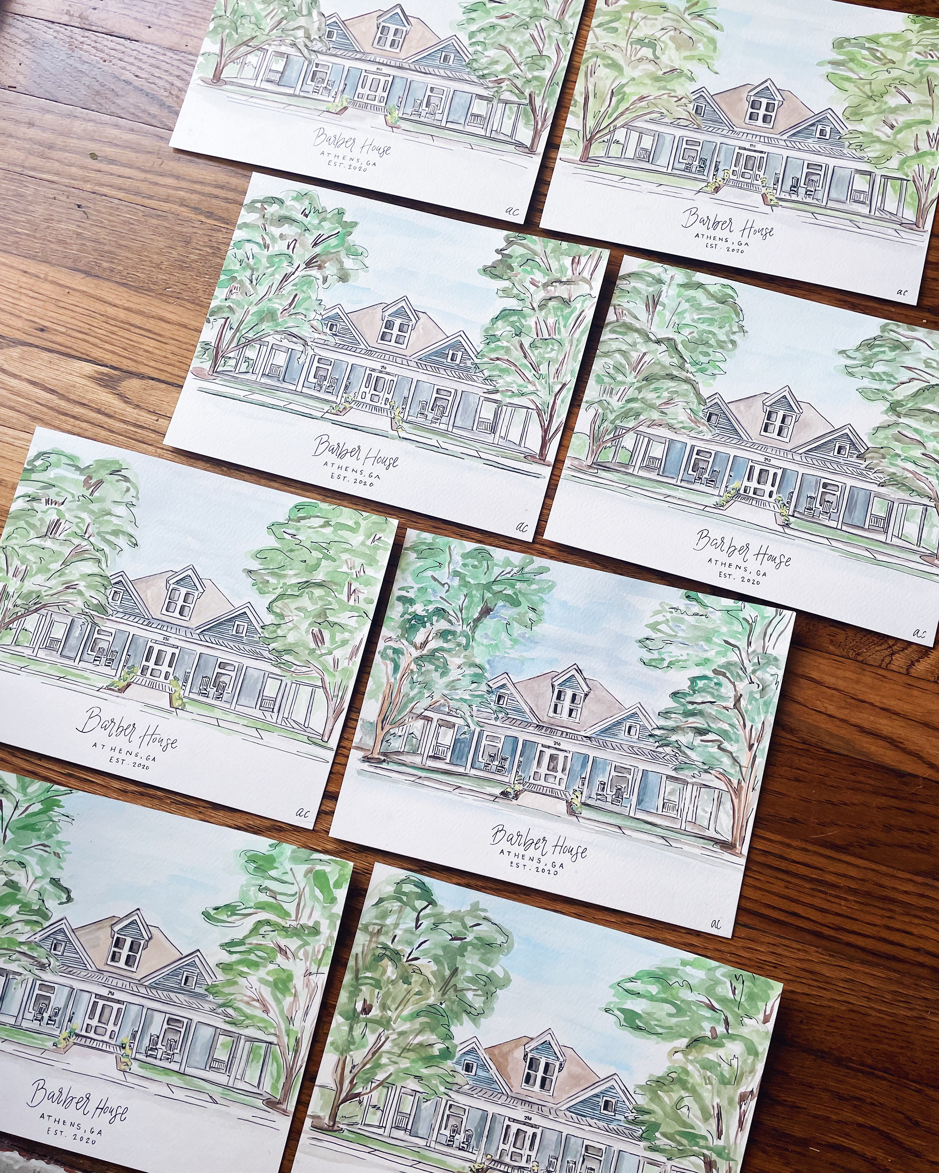 8x10 house watercolor set