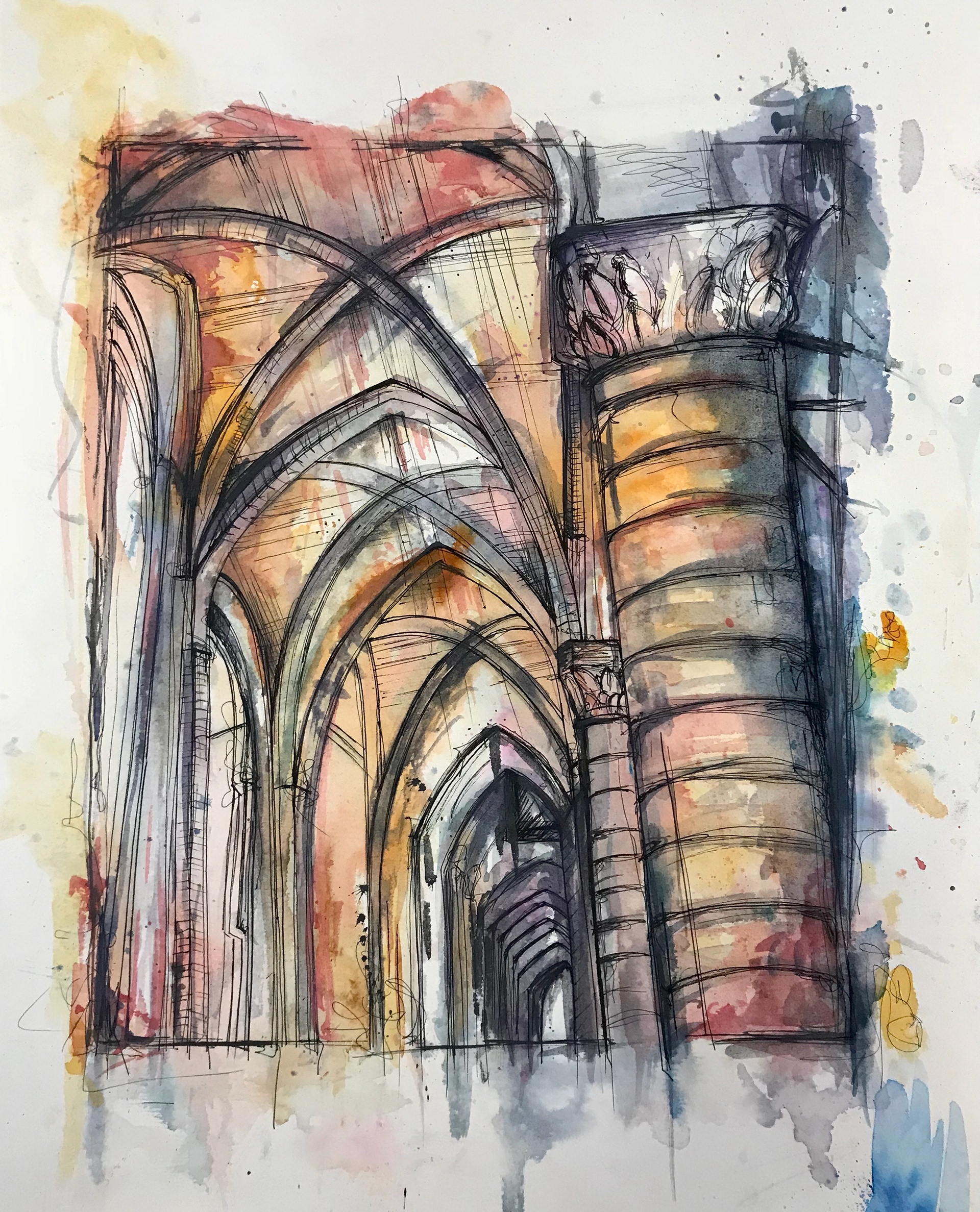 "June 5 in Oxford"watercolor & ink