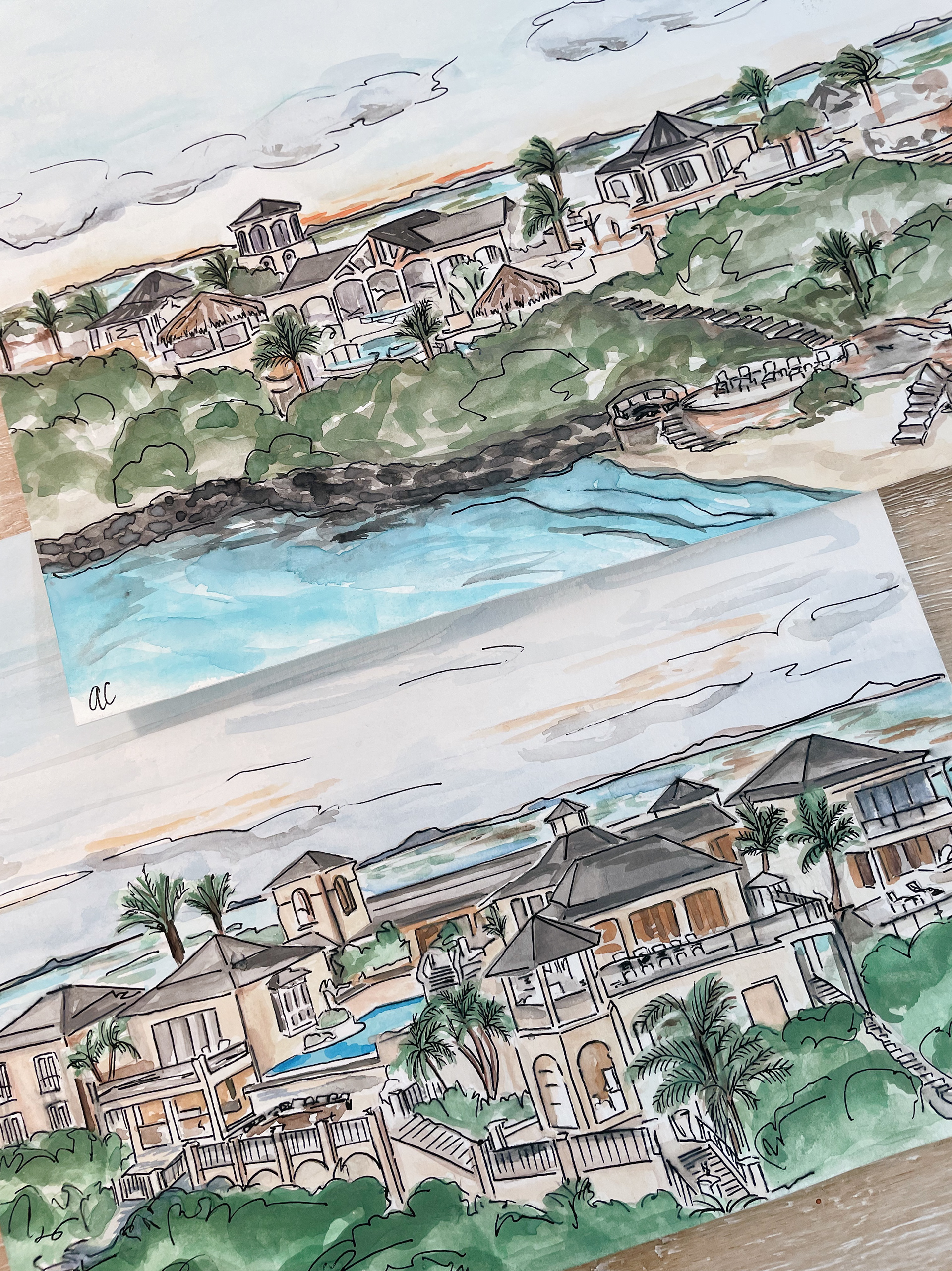 8x10 location watercolors
