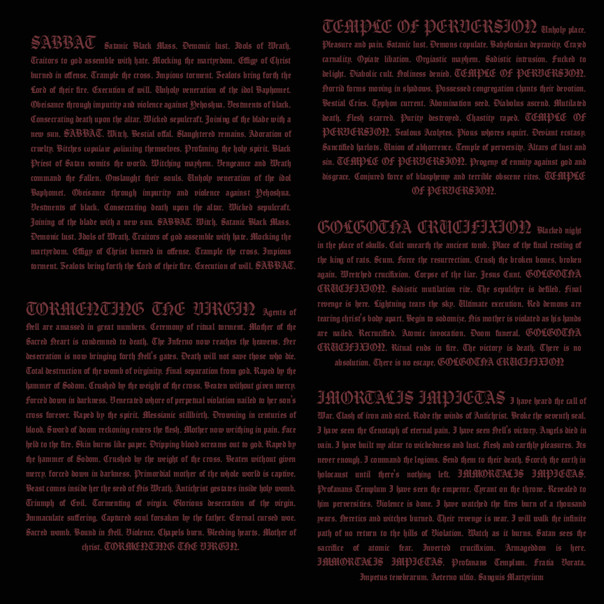 lyric sheet front