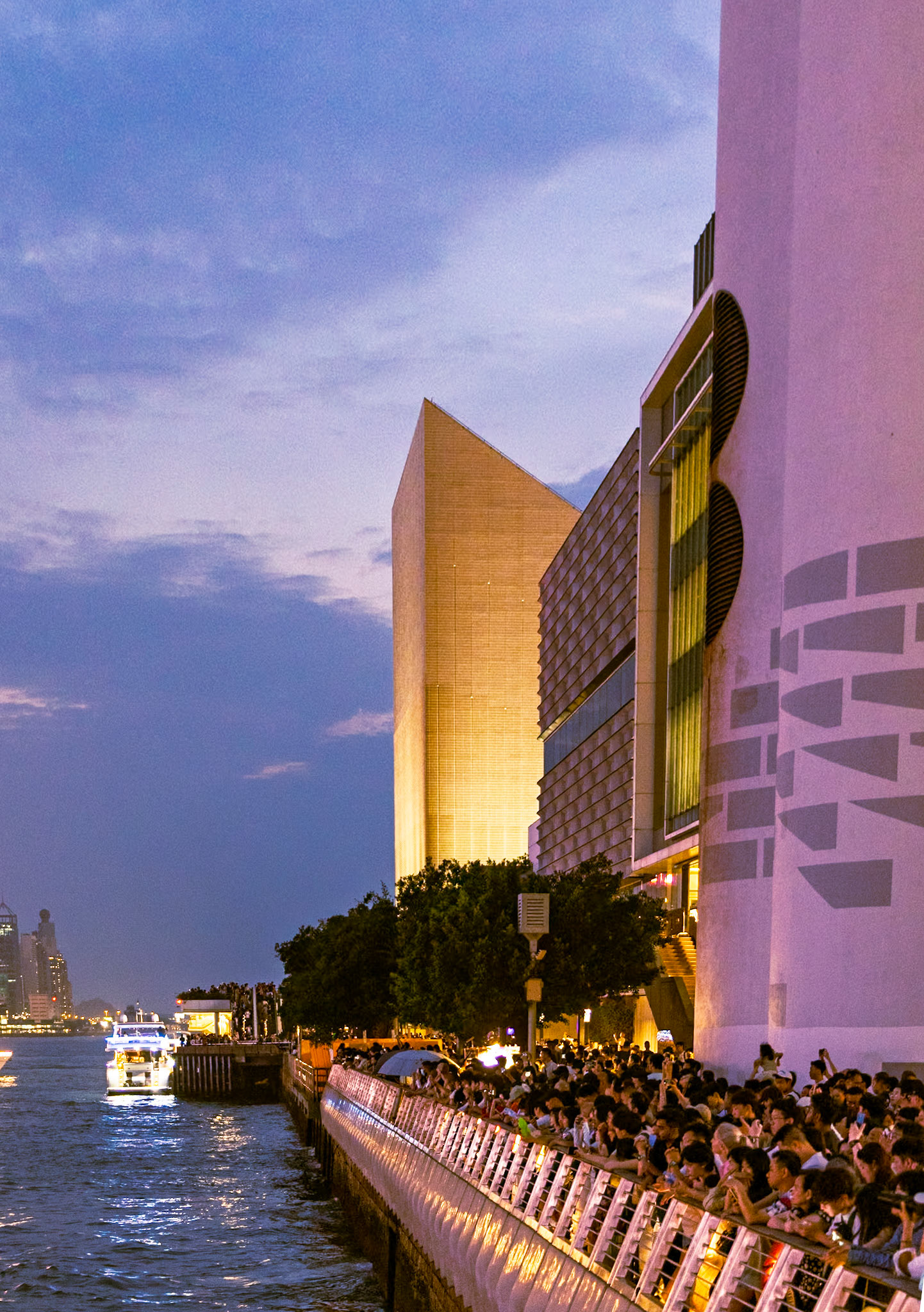 Hong Kong skyline and so many people