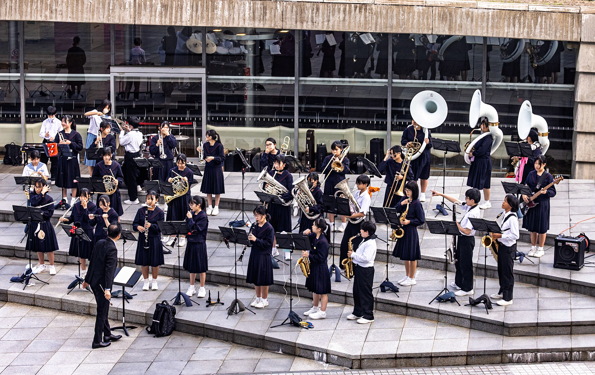 Nagasaki School children band send off