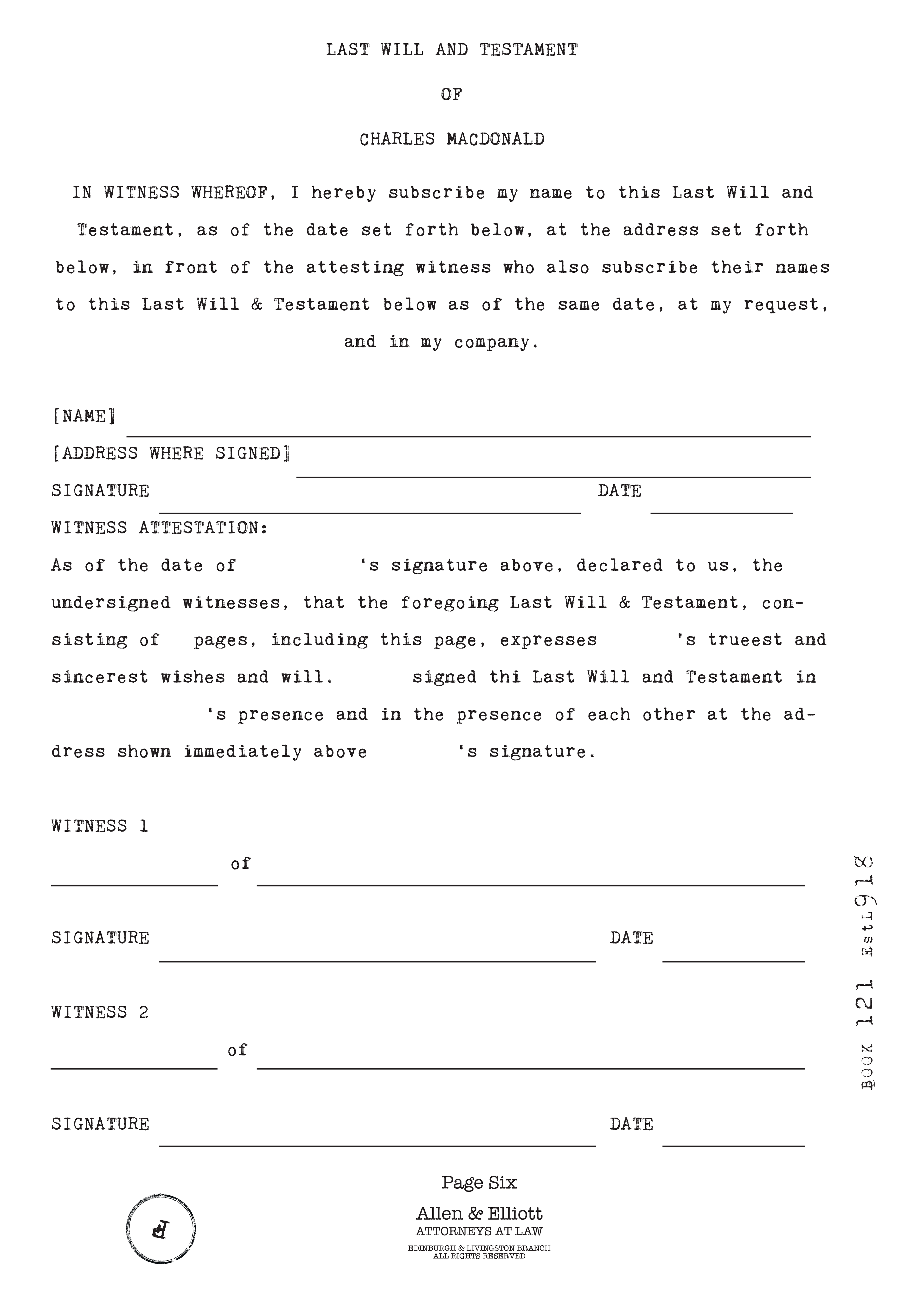 Last Will & Testament