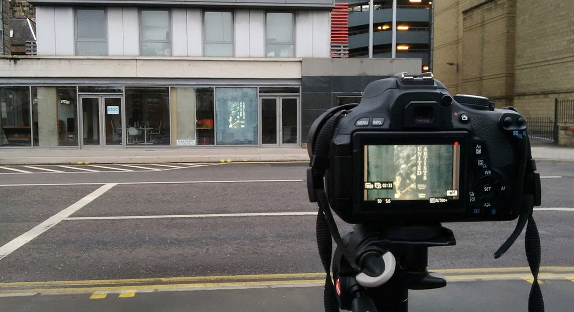 'United Artists', was a film performance centred on time, technology and trade. My own 10 minute 'supercut' of 'Modern Times' comprised of VHS, DVD and Blu-Ray footage was played and recorded from across the road every hour on the hour from 6pm