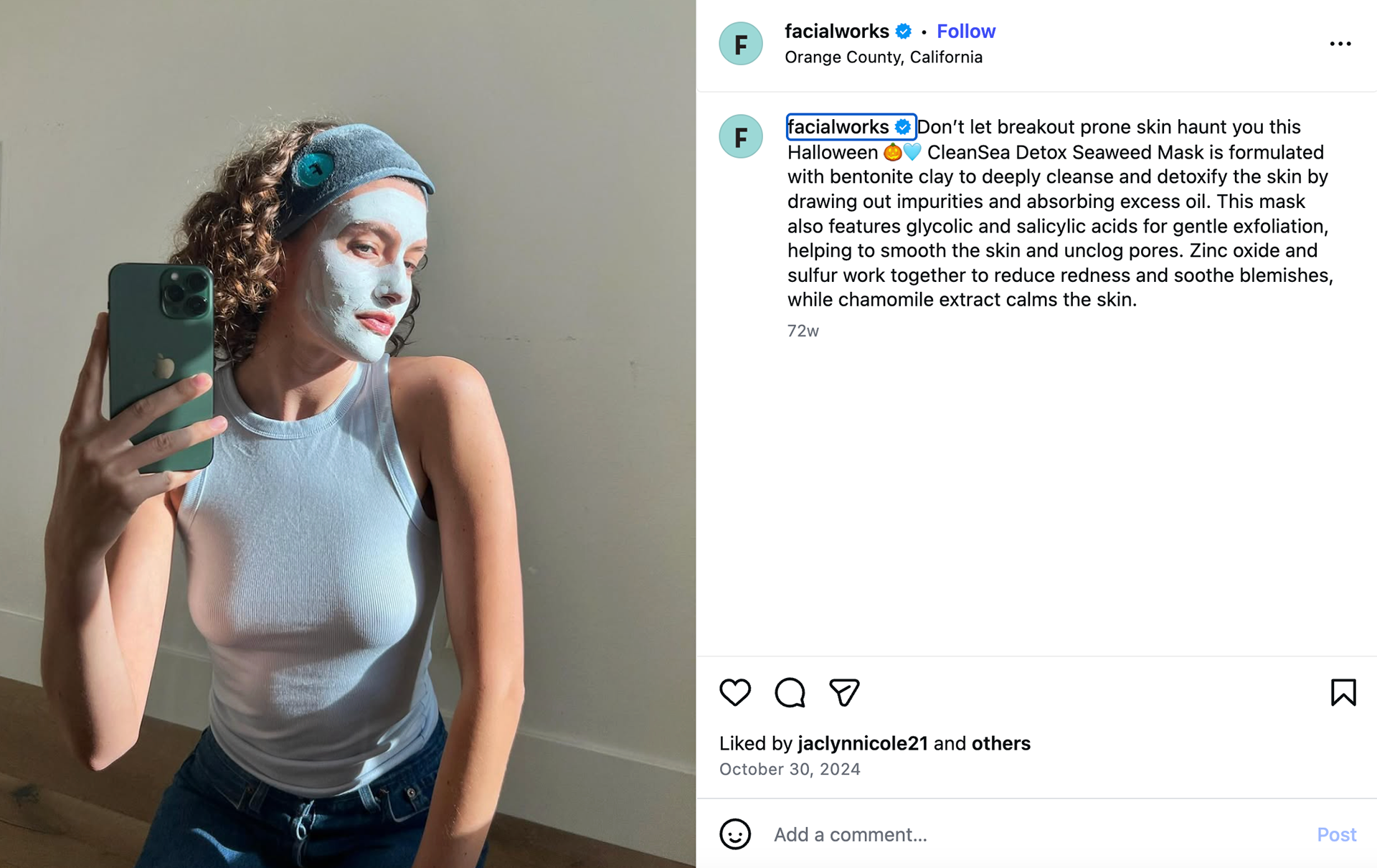 Assisted in Art Direction on set for content for FacialWorks social. 