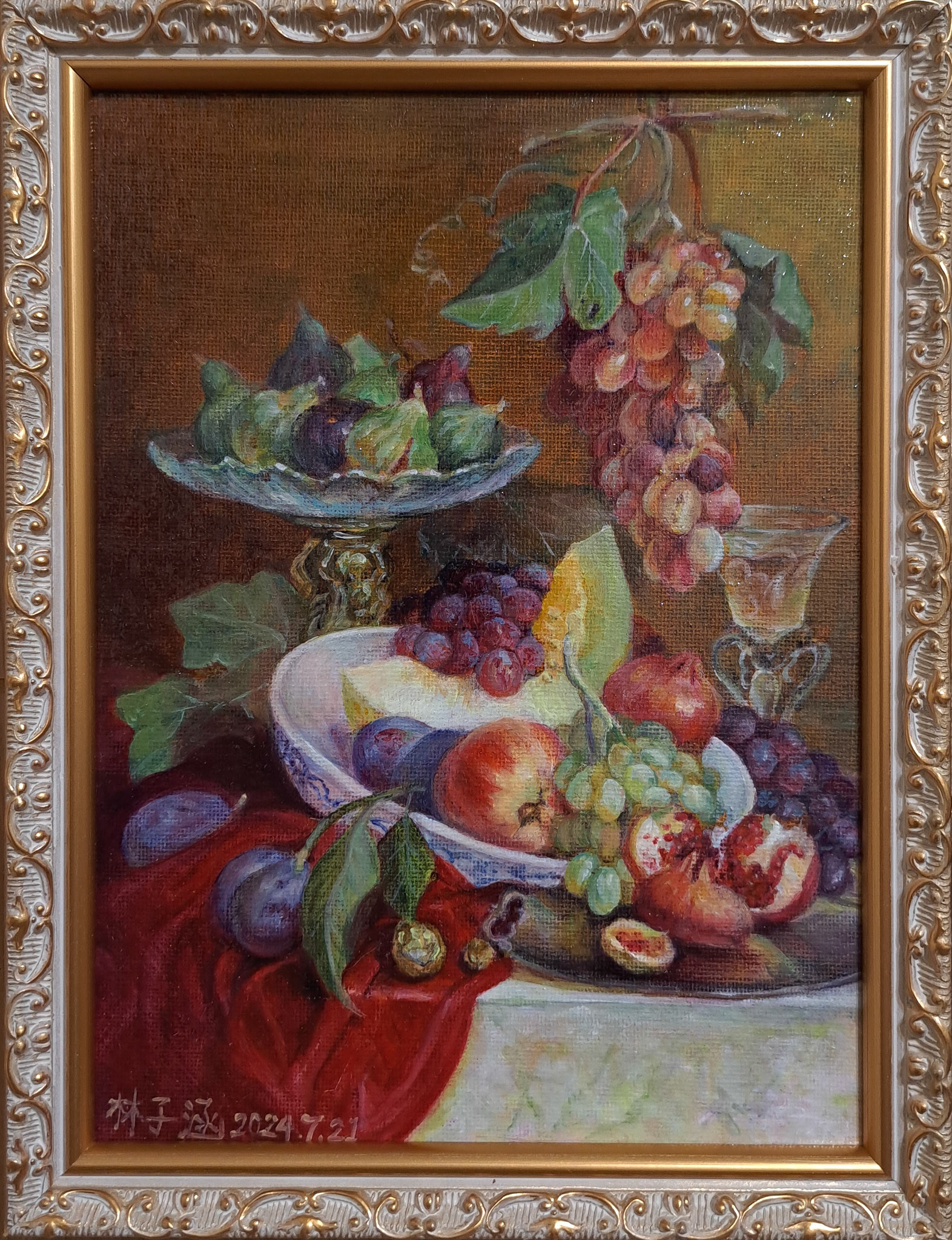 《靜物臨摹》，2024，油彩，18x24cm