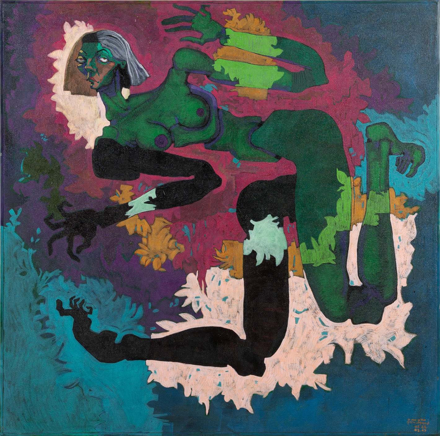 My Aunt, 2025 Acrylic on Canvas 59.05 x 59.05 x 1.96 Inches 150 x 150 x 5 cm