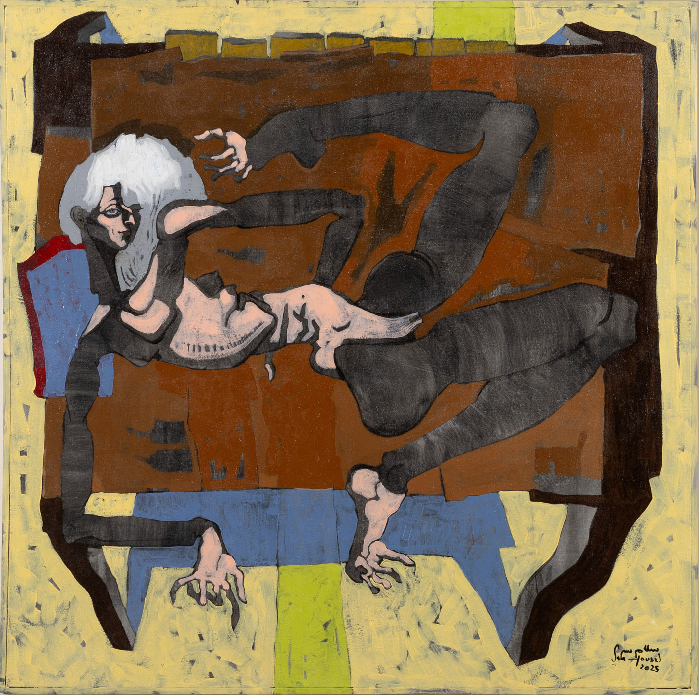 She looks like Antea, 2025 Acrylic on Canvas 39.37 x 39.37 x 1.57 Inches 100 x 100 x 4 cm