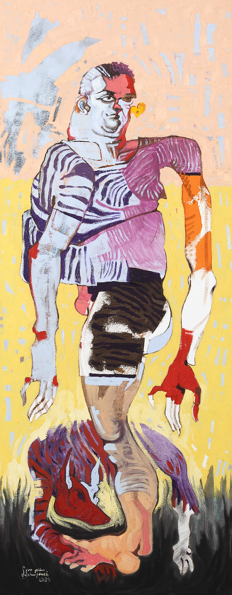 Anubis, 2025 Oil on Canvas 31.49 x 78.74 x 1.57 Inches 80 x 200 x 4 cm