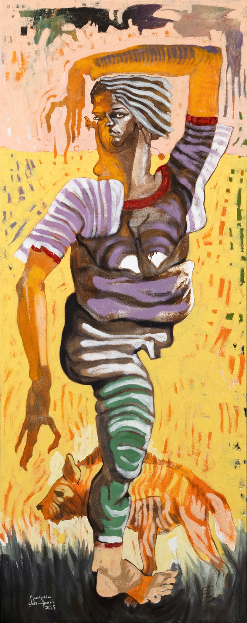 Hyena, 2025 Oil on Canvas 31.49 x 78.74 x 1.57 Inches 80 x 200 x 4 cm