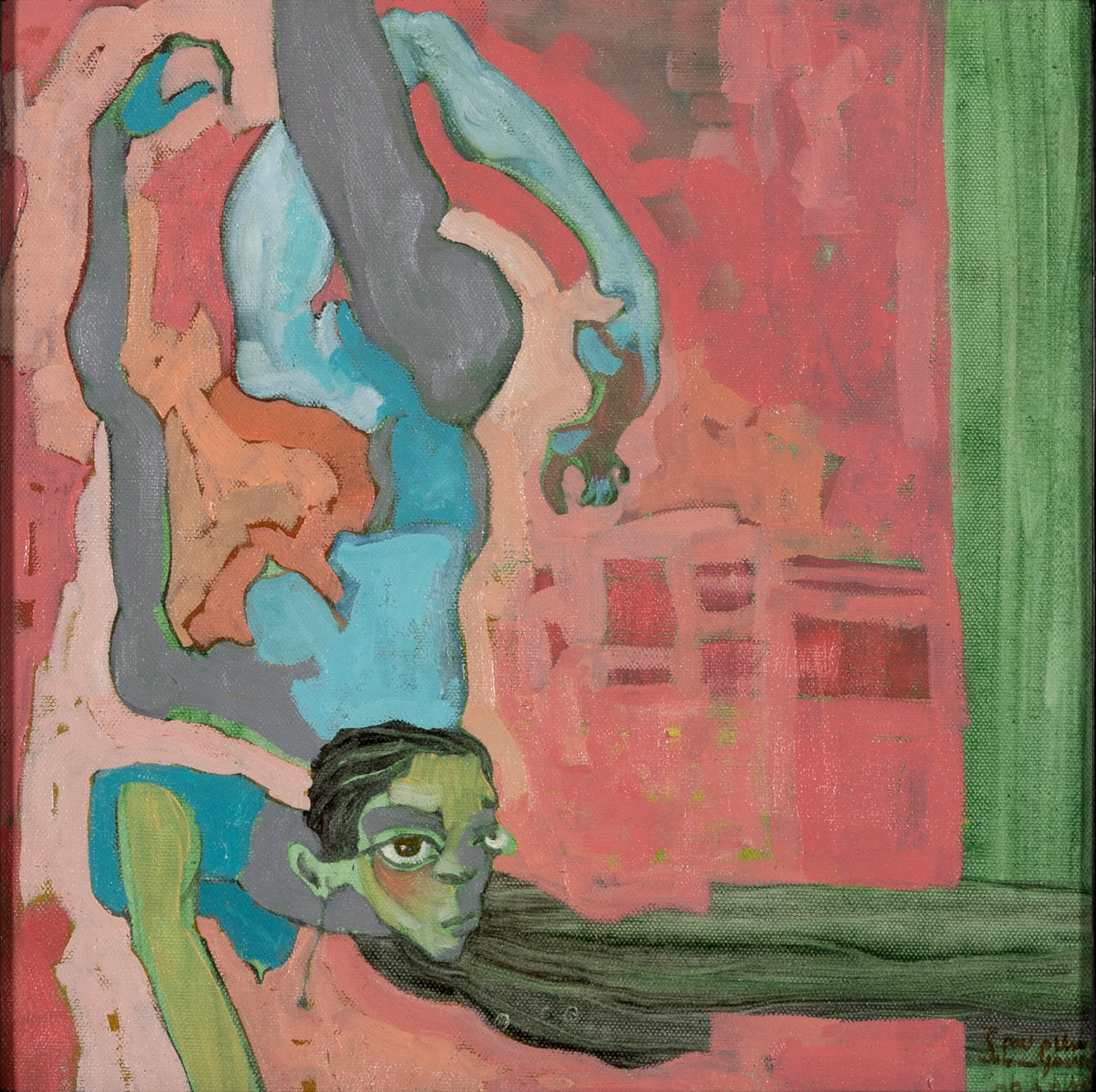 Not Knowing she's evil, 2025 Oil on Canvas 15.74 x 15.74 x 1.57 Inches 40 x 40 x 4 cm