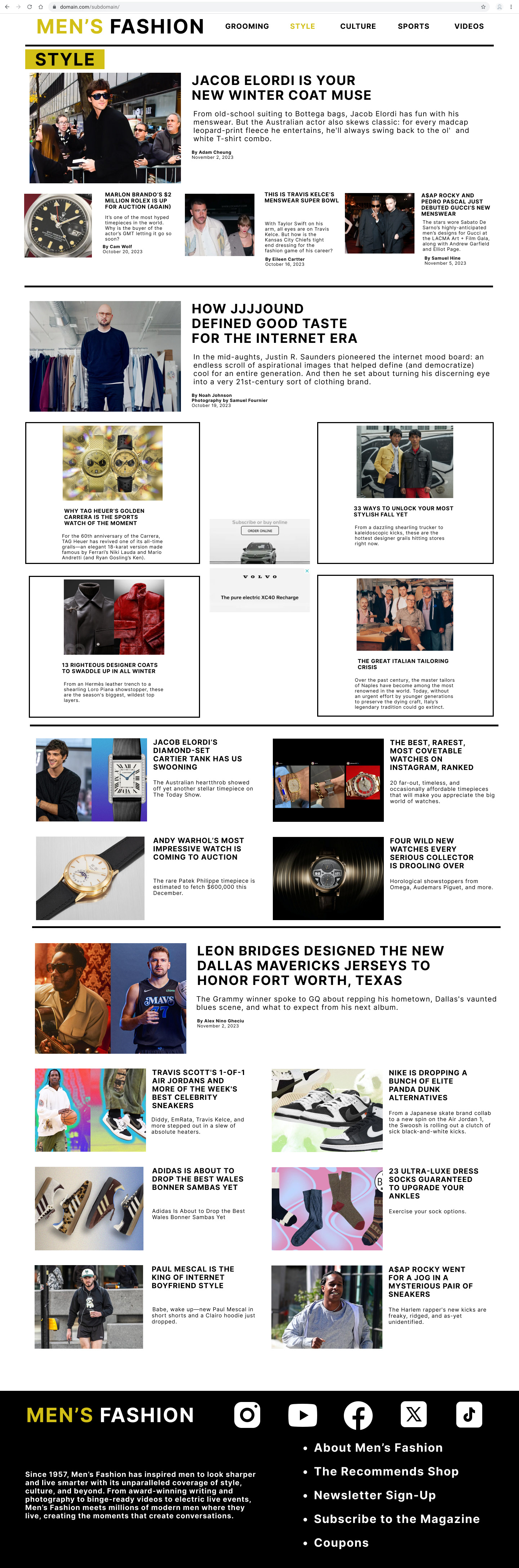 Desktop Main page