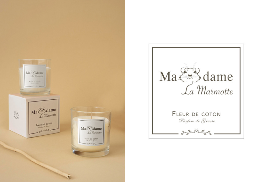 Etiquette bougie Madame La Marmotte