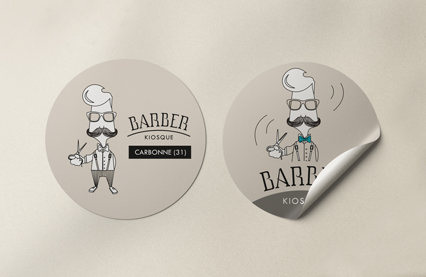 Stickers illustration avatar Barber Kiosque