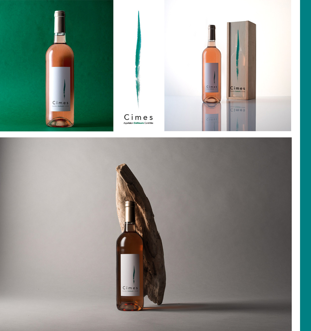 Cuvée "Cimes" photographiée sur différentes harmonies.