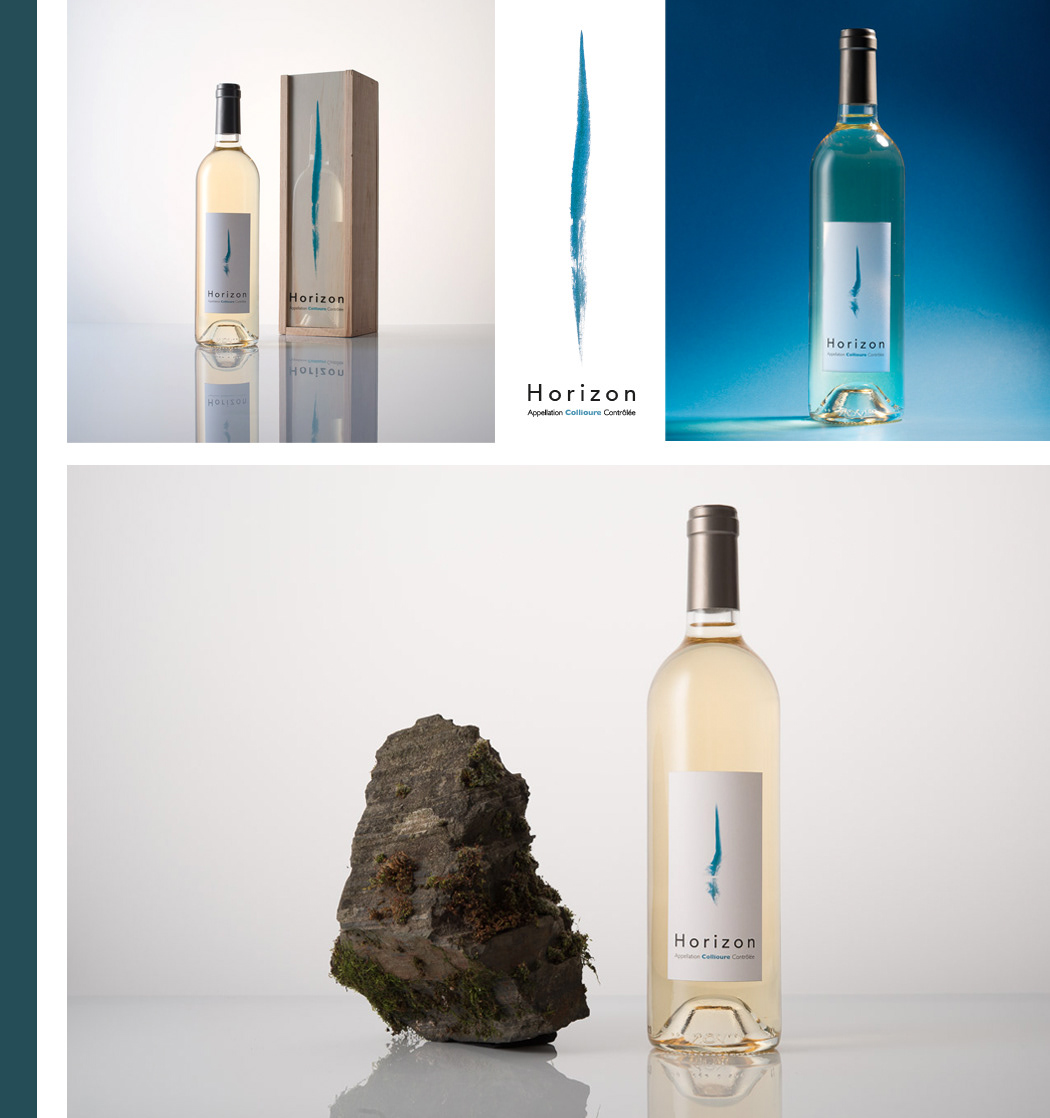 Cuvée "Horizon" photographiée sur différentes harmonies.