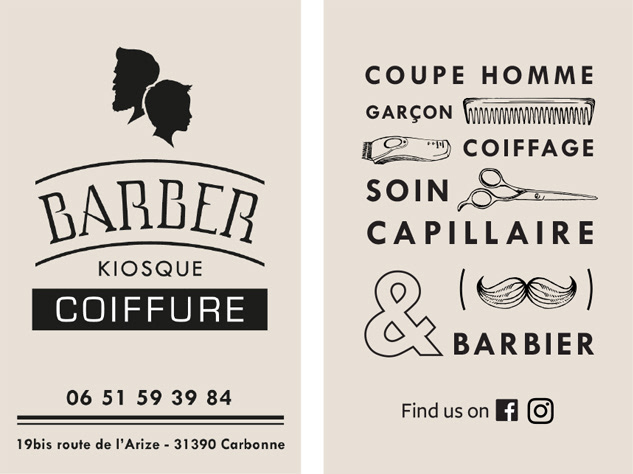 Carte de visite Barber Kiosque