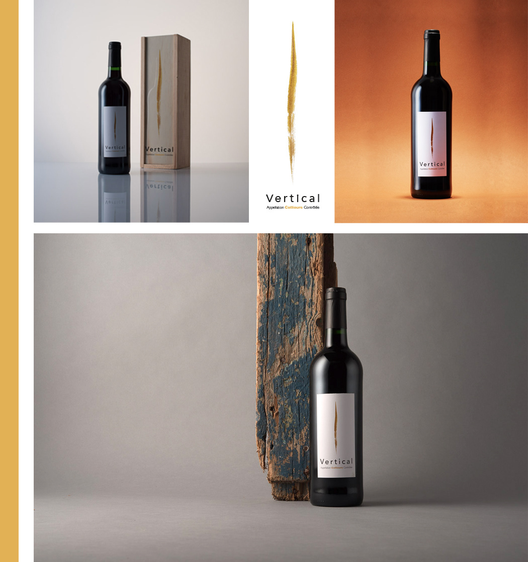 Cuvée "Vertical" photographiée sur différentes harmonies.