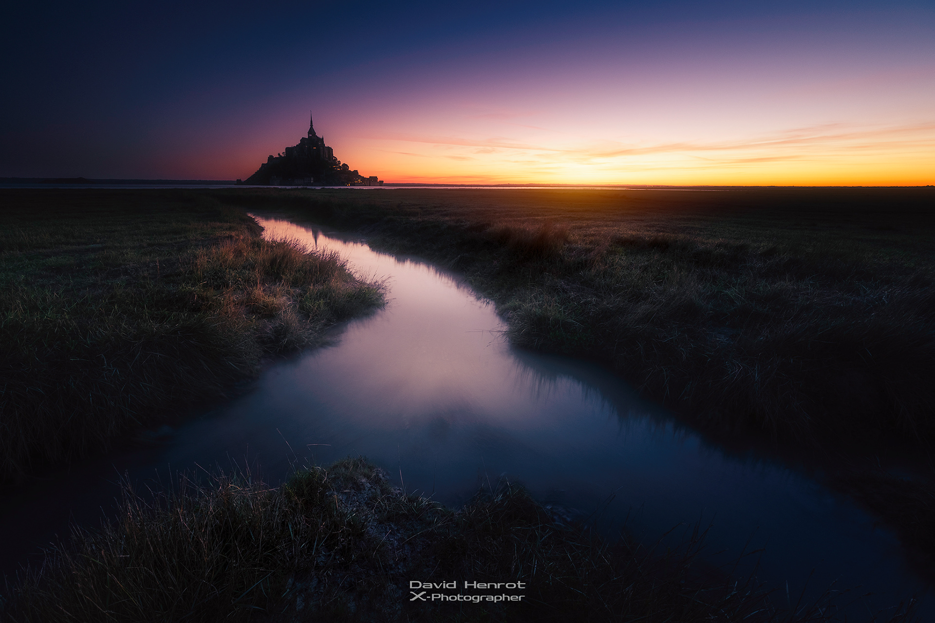 Le Mont-Saint-Michel depuis les prés salés, Manche