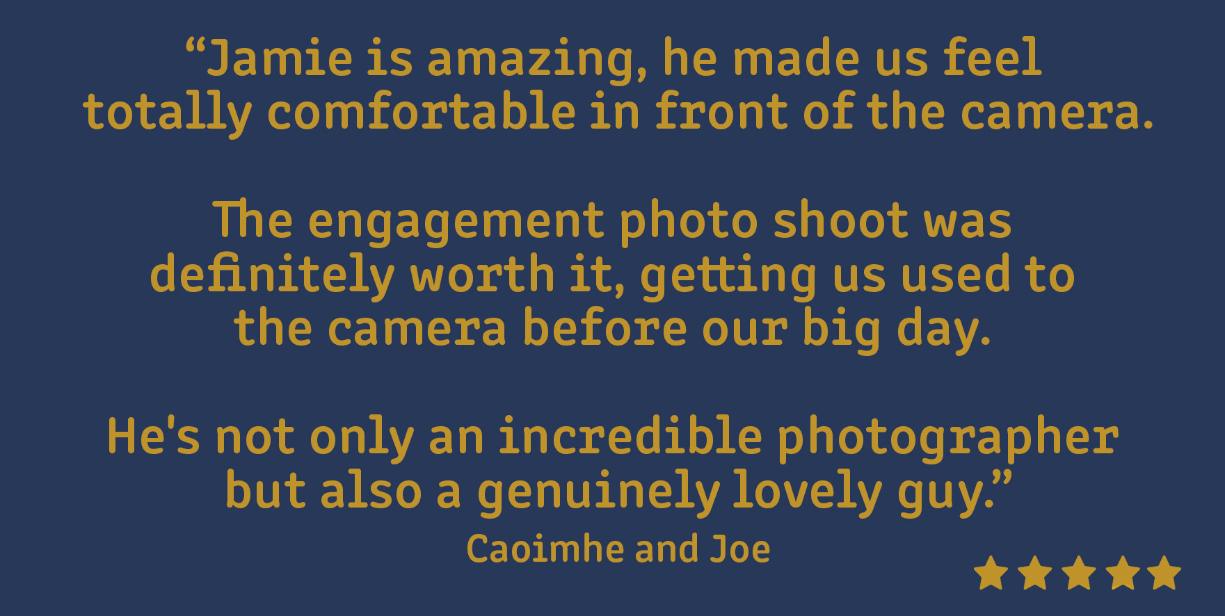 Jamie McDine Wedding Photography 5 star Review
