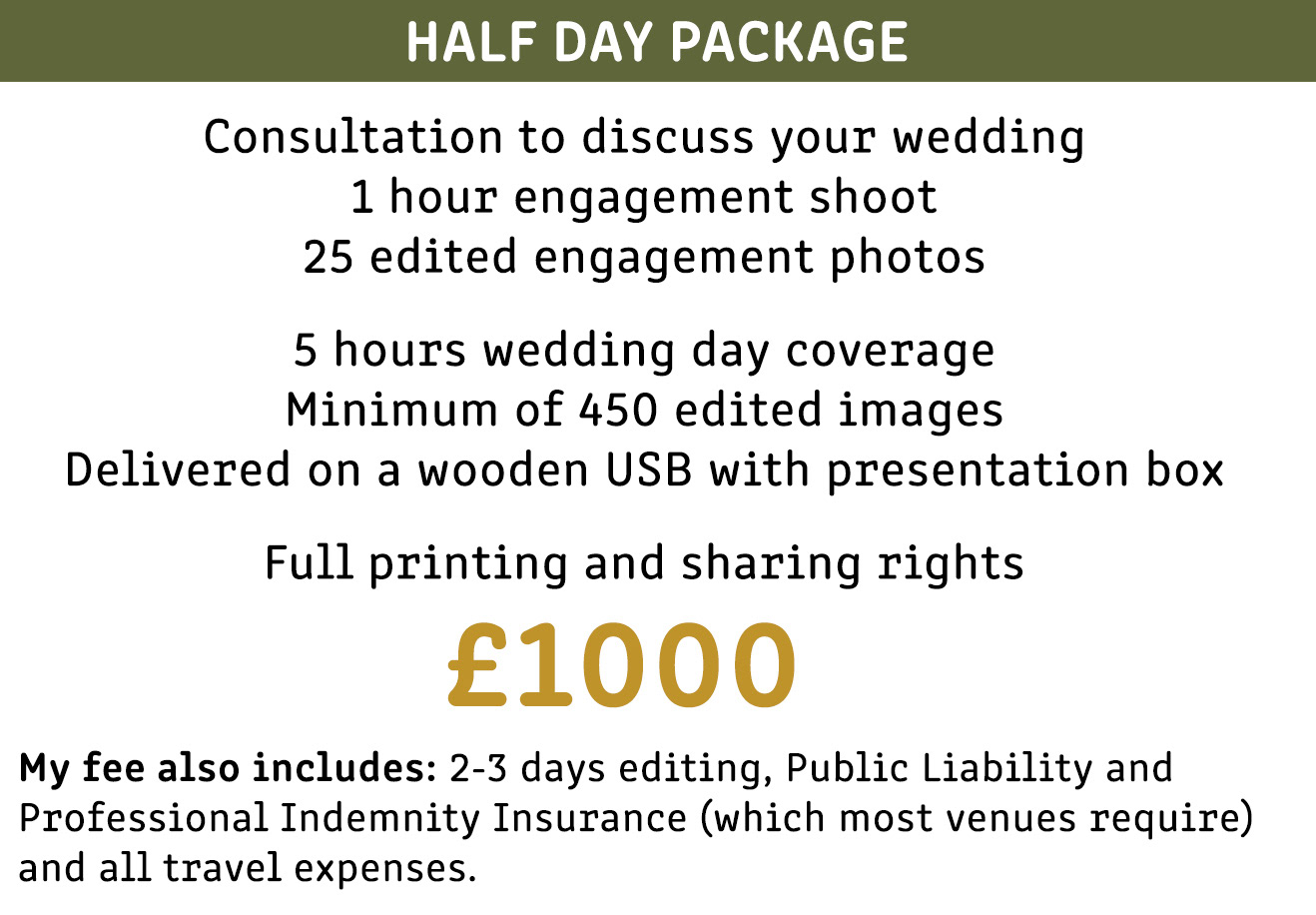 wiltshire wedding photographer price